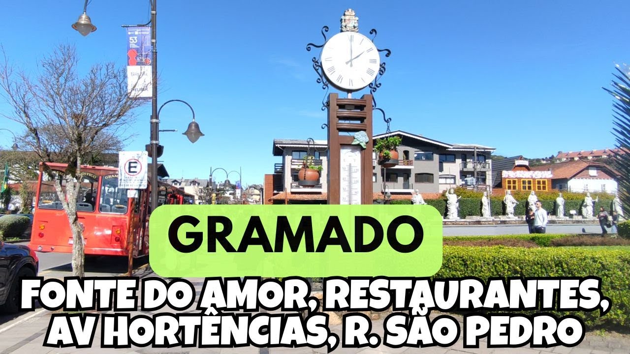 Gramado: Fonte do Amor, restaurantes, cafeteria, Av das hortências #gramado
