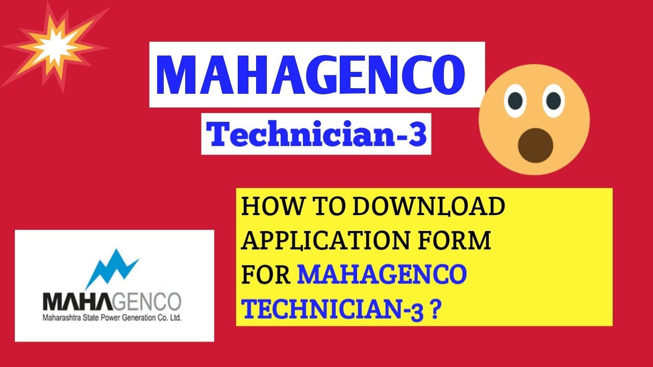 Mahagenco technician 3 application form download