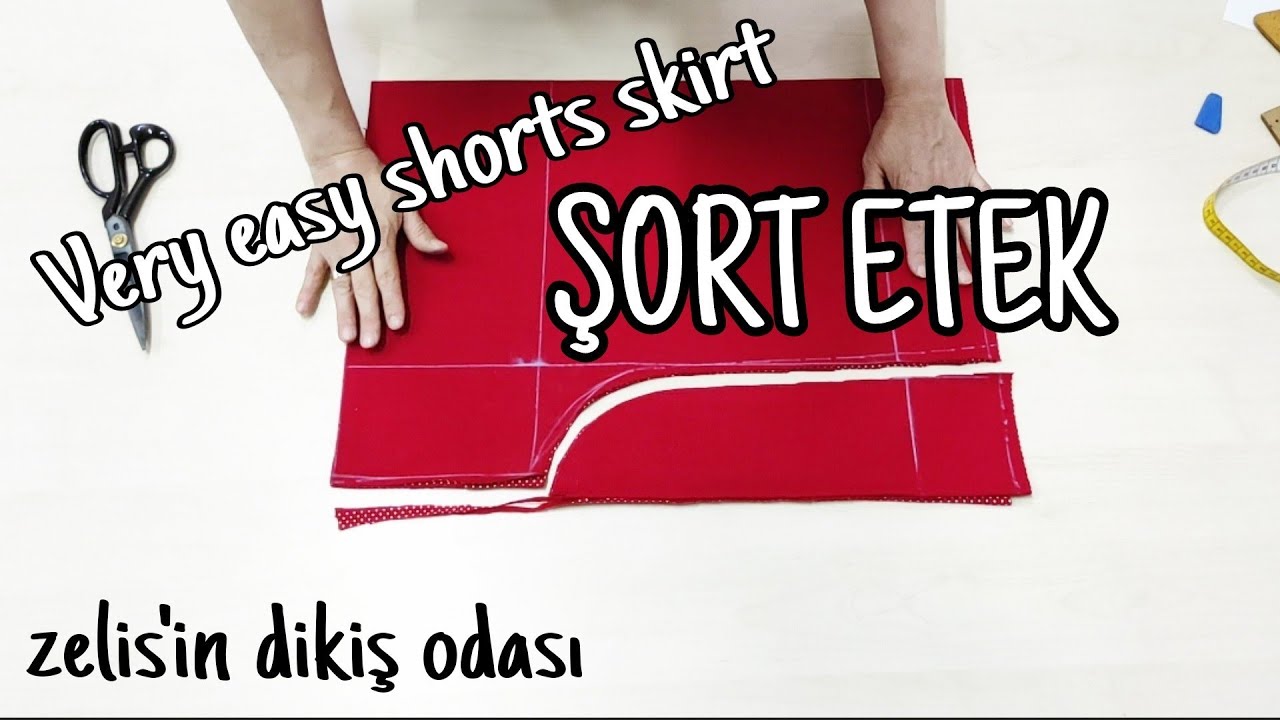 Very easy shorts skirt cutting and sewing