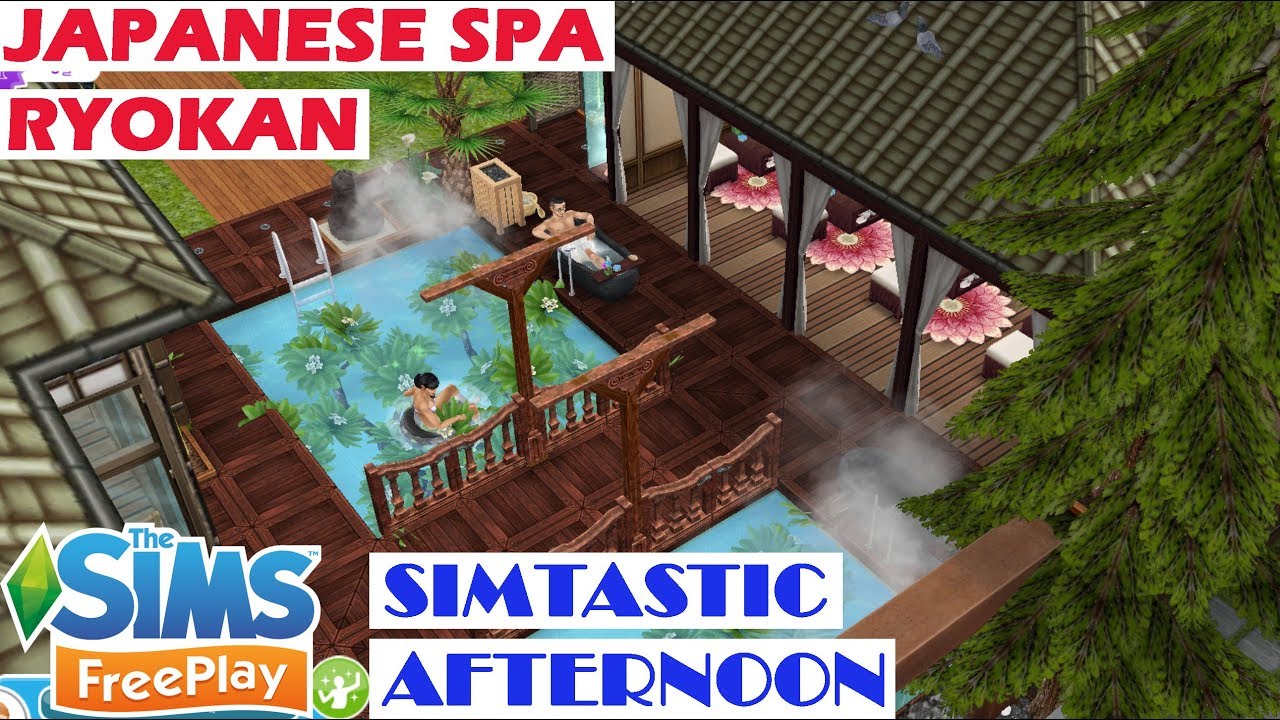 👘🛀Japanese spa - ryokan🍣🍤 Sims freeplay design, 심즈프리플레이 일본식 료칸,  Spa japonés