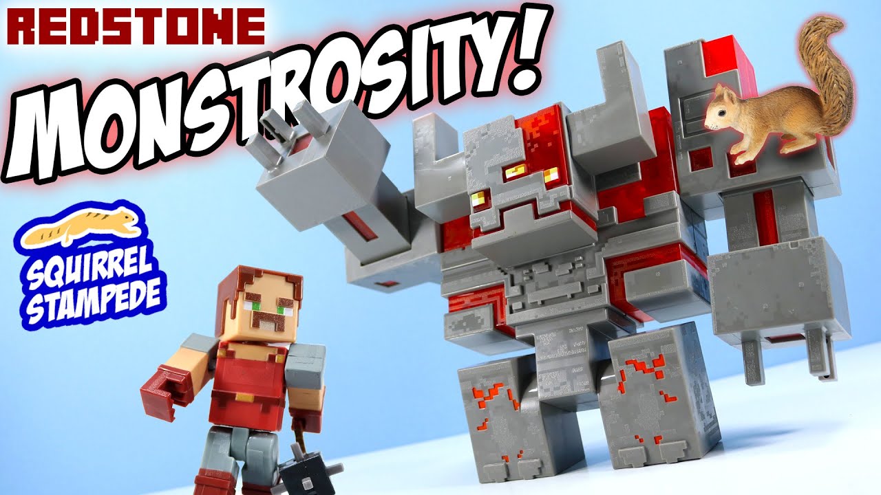 Minecraft Dungeons Redstone Monstrosity Boss Giant Figure Mattel