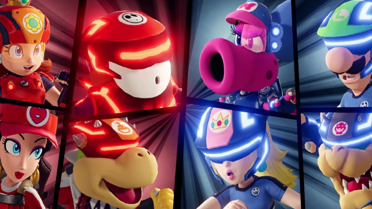 Bowser Jr., Pauline, Daisy, Shy Guy vs Birdo, Luigi, Bowser, Peach (Mario Strikers Battle League)