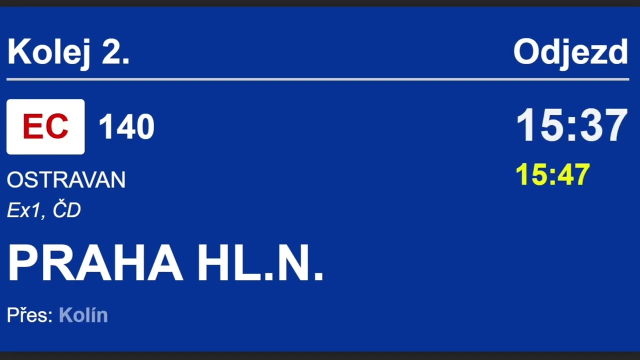 Hlášení Vlaku EC 140 Ostravan | Žilina - Praha | STANICE ČESKÝ TĚŠÍN