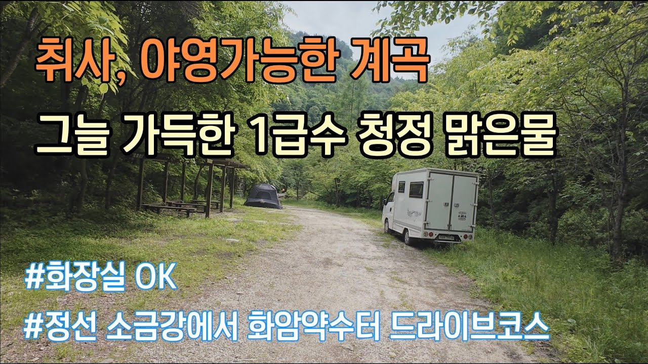 [정선계곡추천]그늘가득한 1급수 청정계곡 /취사, 야영 가능한 계곡 / 화장실