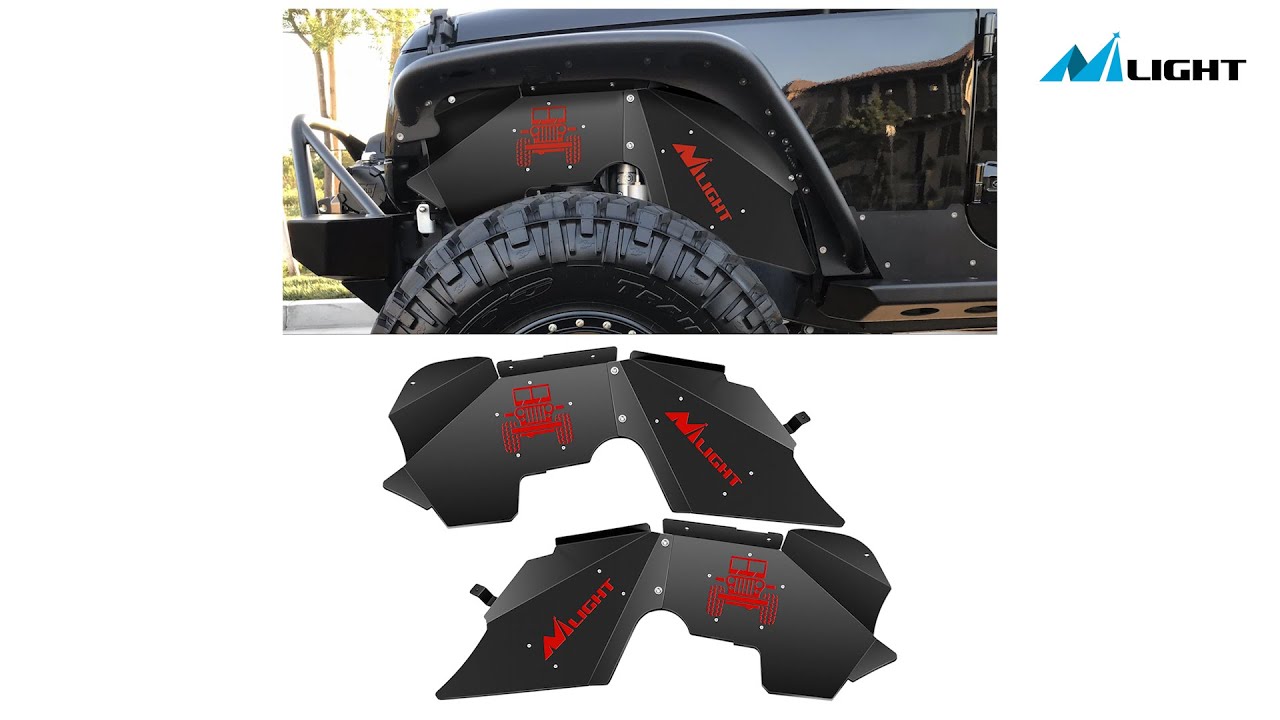 Nilight 2007-2018 Wrangler JK Front Inner Fender Liner