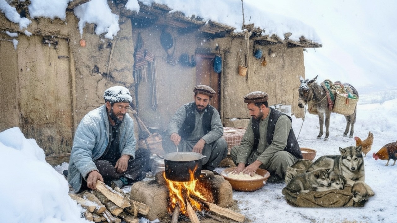Surviving a Freezing Winter as a Shepherd in Afghanistan’s Villages | Cooking & Daily Life