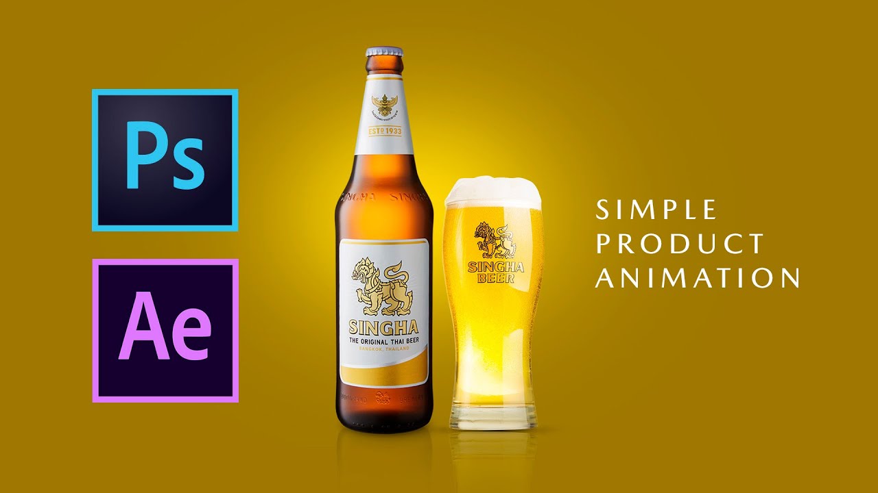 After Effect Basics Tutorial - Singha Beer Simple Animation | Rina Design