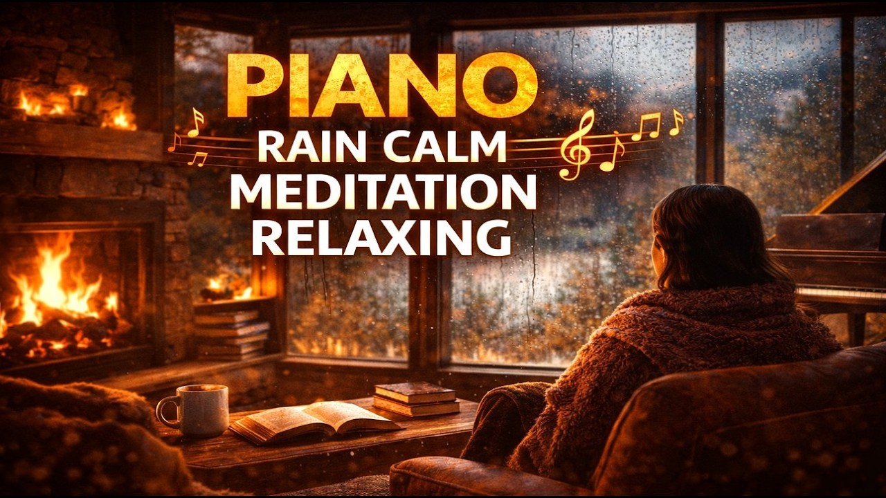 Rainy Piano Meditation ☔ Relaxing Calm Music for Stress Relief & Deep Focus