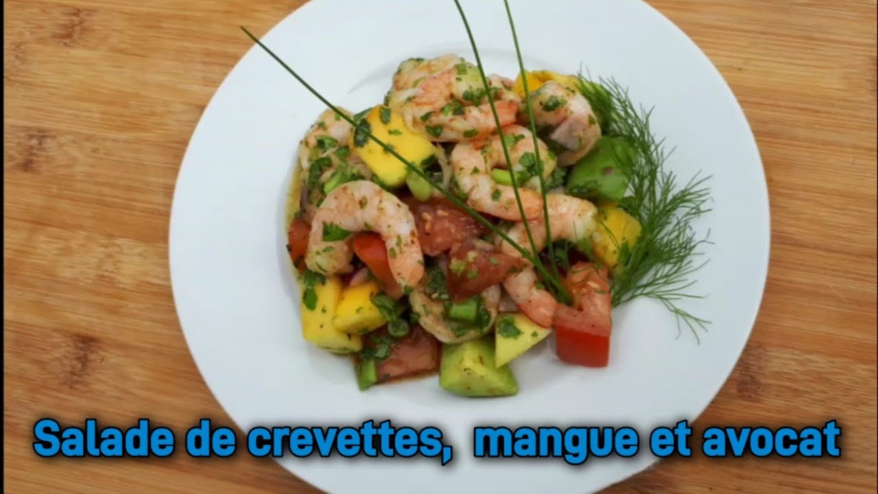 Salade de crevettes, mangue et avocat