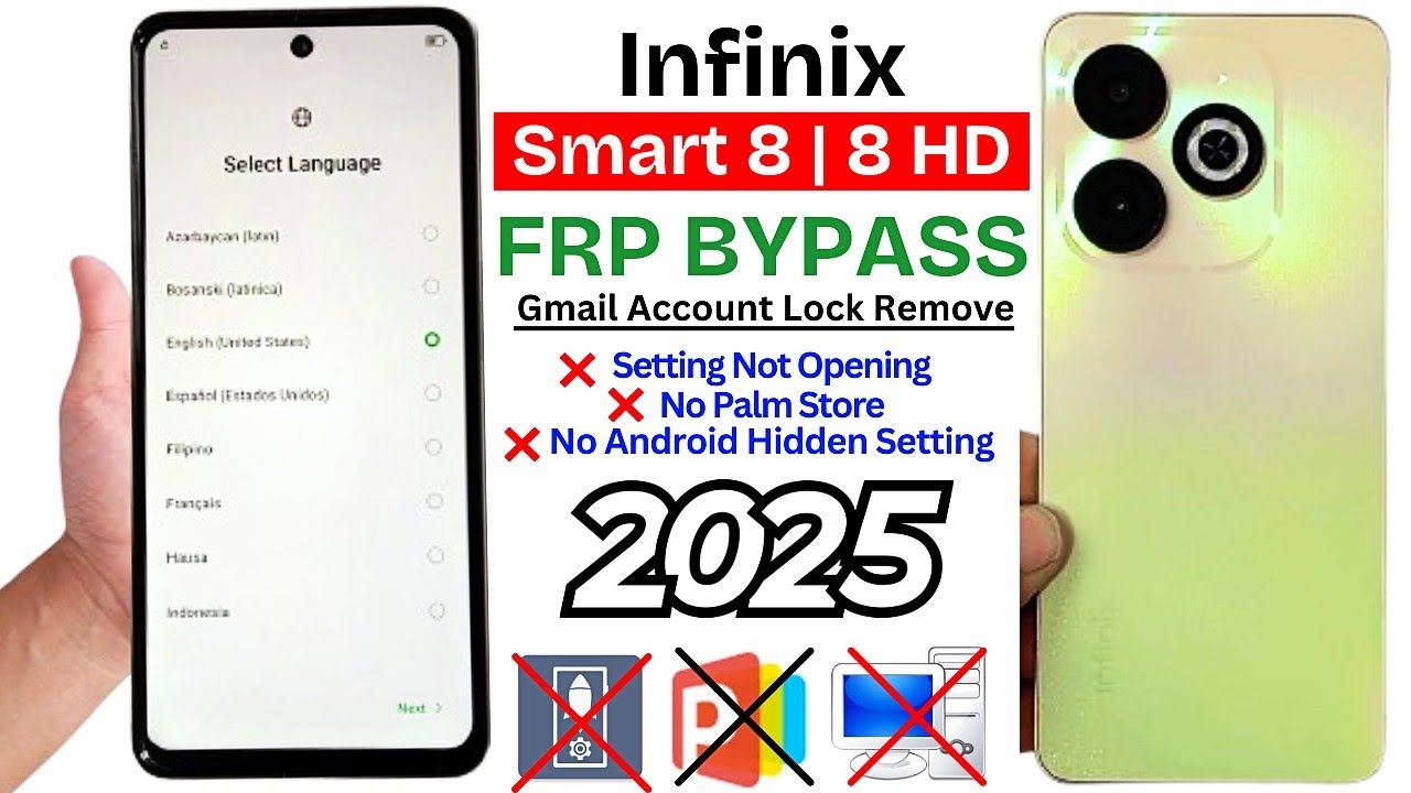 Infinix Smart 8 | 8 HD Google/Frp Bypass Android 13 | Setting Not Open (Without Pc) New Method 2025