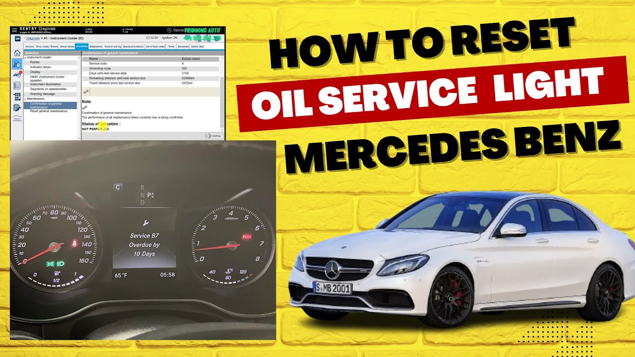 How to Reset Oil Service Light on Mercedes Benz W205 use Xentry Diagnostic