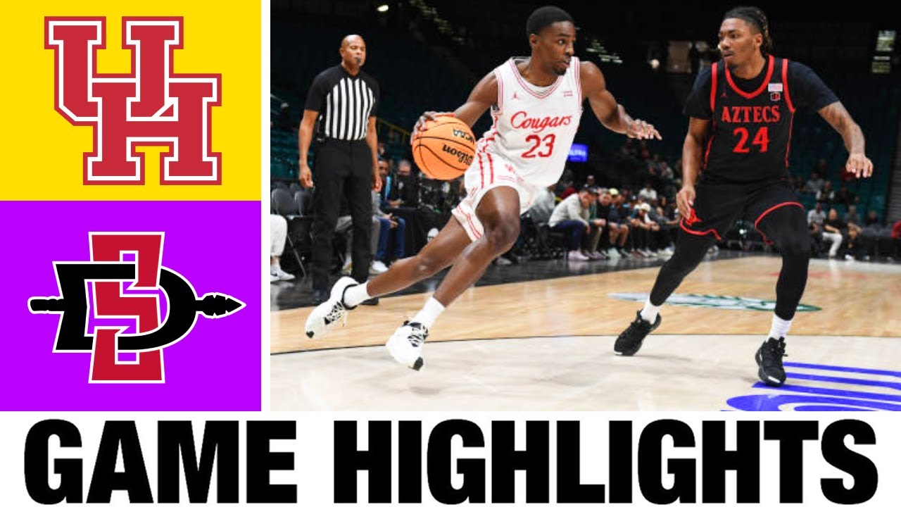 #6 Houston vs San Diego State Highlights | NCAA Men's Basketball | 2024 College Basketball