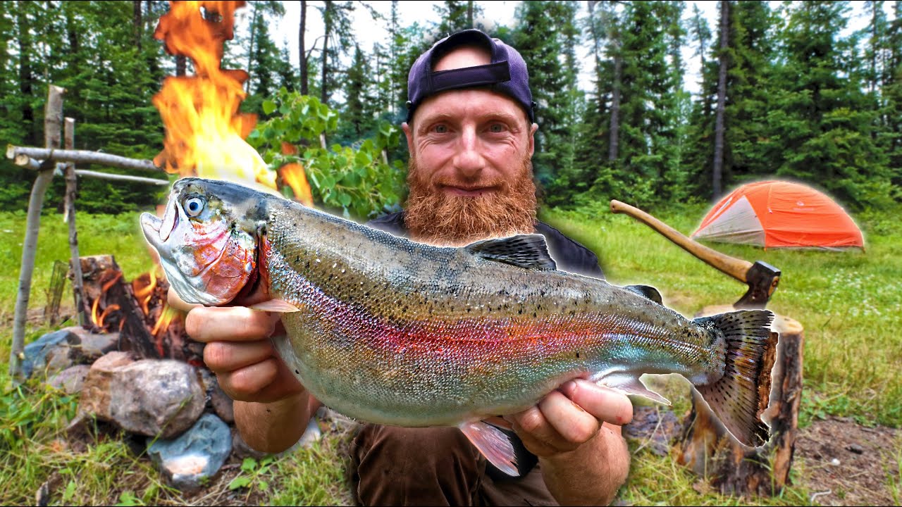 3 Days Camping in NORTHERN Canada! | Catch, Clean, Cook Football Sized Trout in the Forest!