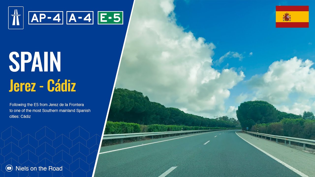 Driving in Spain: Autopista AP4 E5 & Autovía A4 from Jerez de la Frontera to Cádiz