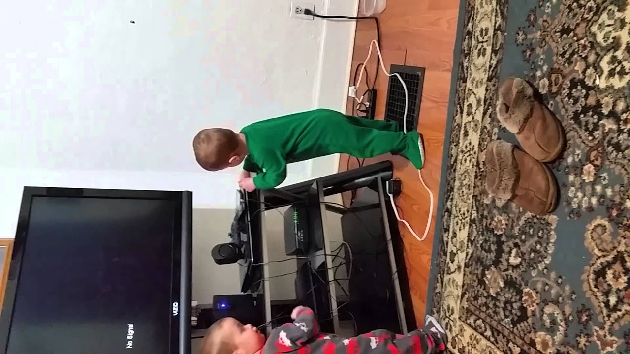 Grandson getting down