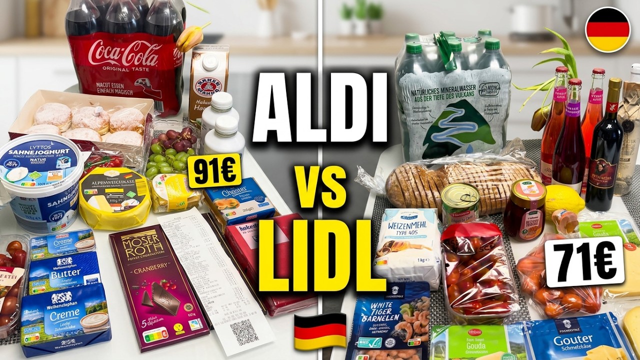 Закупка продуктов в Германии 🇩🇪 | ALDI vs LIDL — цены, чеки, итоги