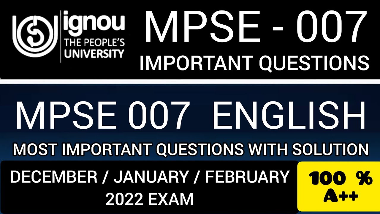 mpse 007 important questions | mpse 007 important questions in English | MPSE 007 important question