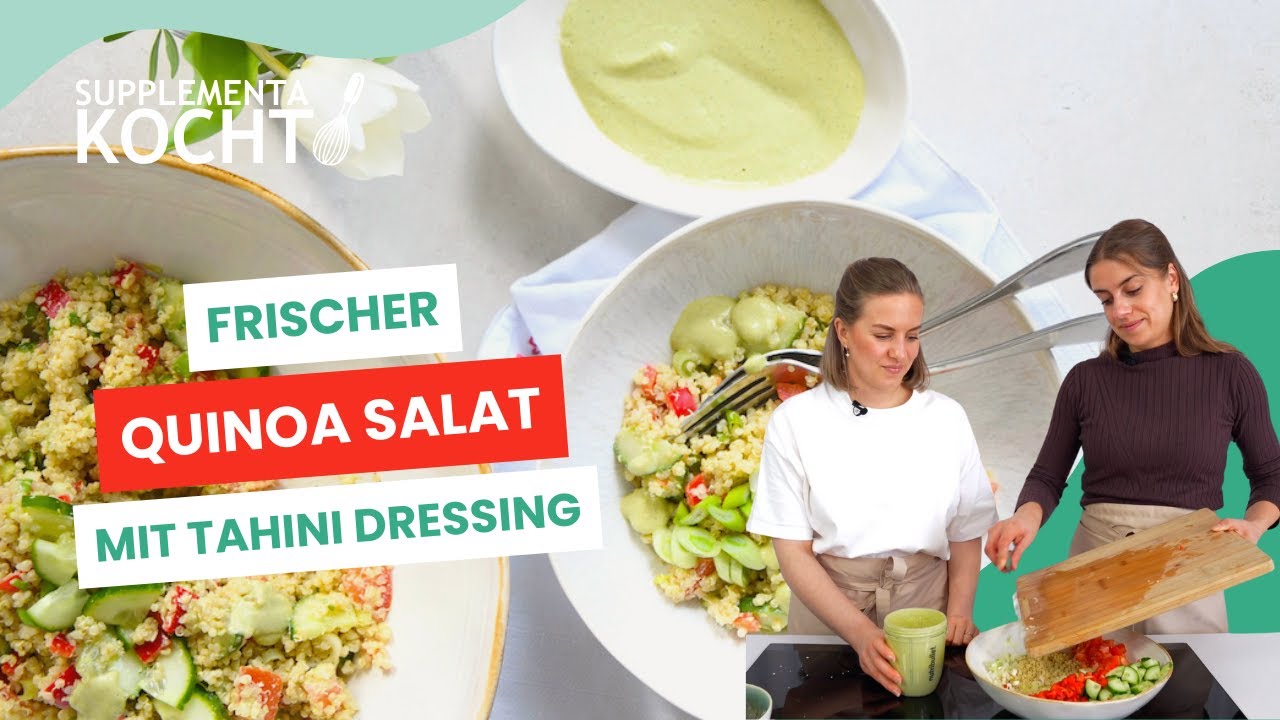 Frischer Quinoa Salat mit Tahini Dressing
