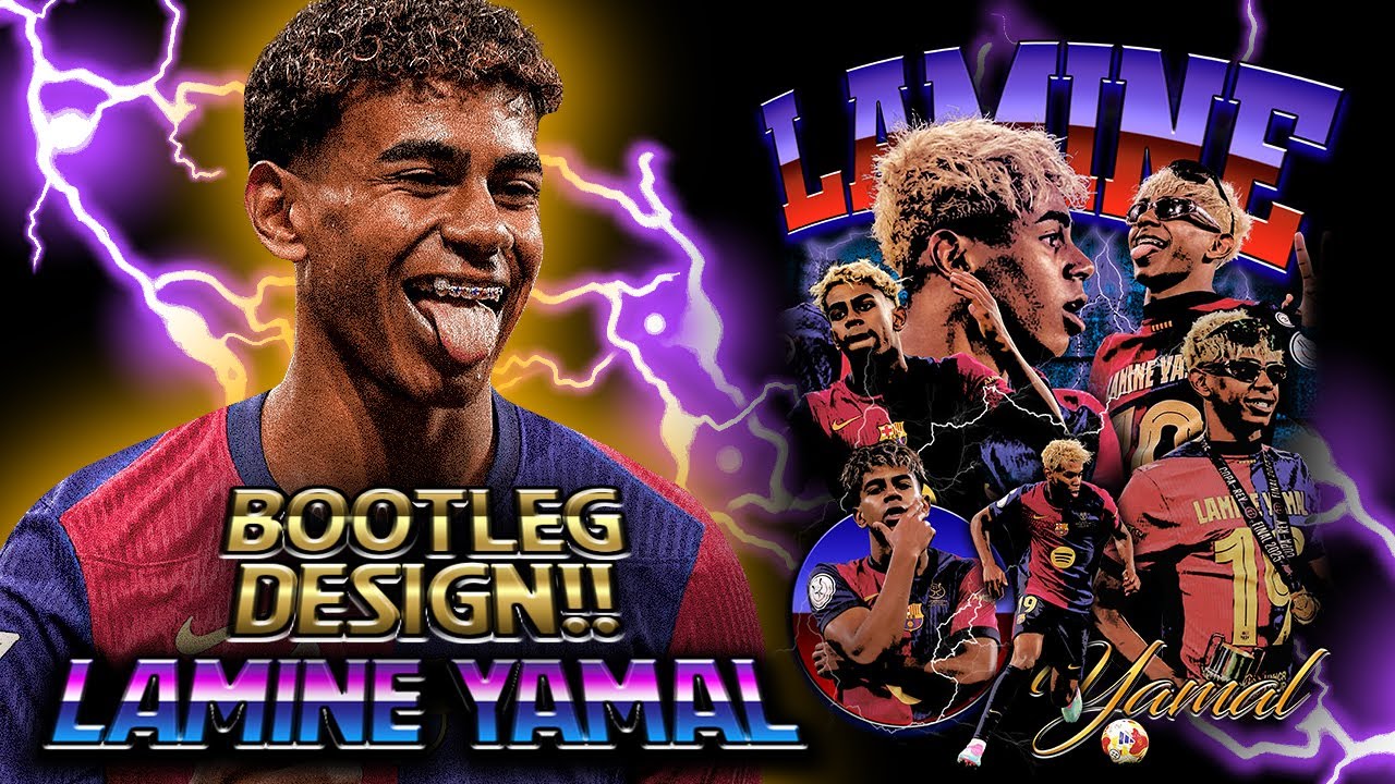 Designing a Bootleg Lamine Yamal Tee | Vintage 90s Rap Style!