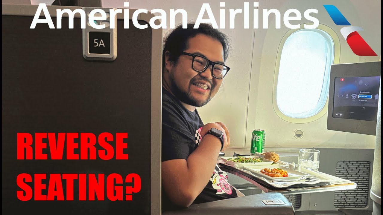 Бизнес-класс 787-8 American Airlines в Токио (IAH-DFW-HND), конфигурация сидений в обратном напра...