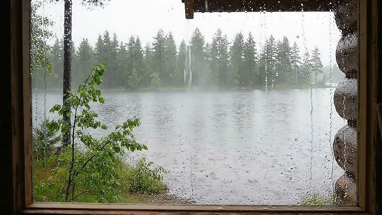 Heavy Rain on River Water | Relaxing Sounds for Sleep & Meditation