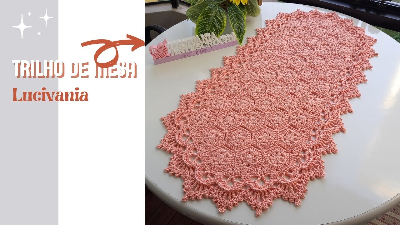 Com união de square sem cortar o fio “Trilho de mesa Lucivania” lindo e muito fácil de fazer