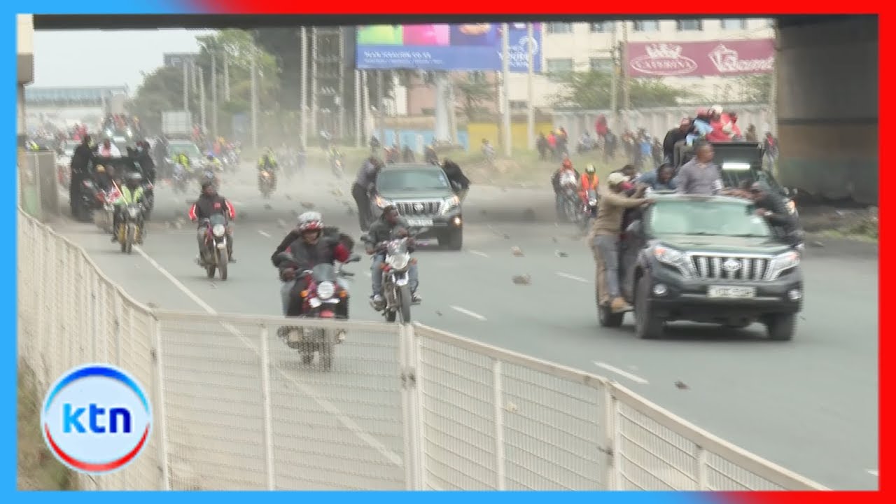 Chaos as Rigathi Gachagua's convoy stoned by youth at City Cabanas after US return