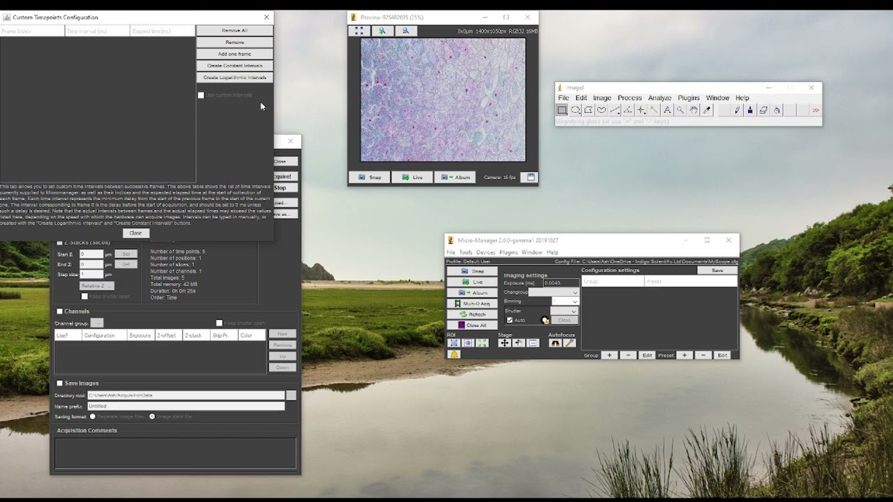 Saving Timed Frames in Micro Manager using Jenoptik Microscope Camera