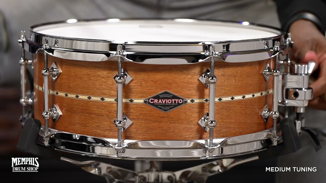 Craviotto 14x5.5 Custom Shop Mahogany Snare Drum with Maple Inlay (CRCUS1455MHMIM)