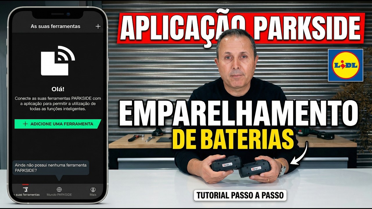 REVIEW Como emparelhar a bateria smart  com aplicação  parkside