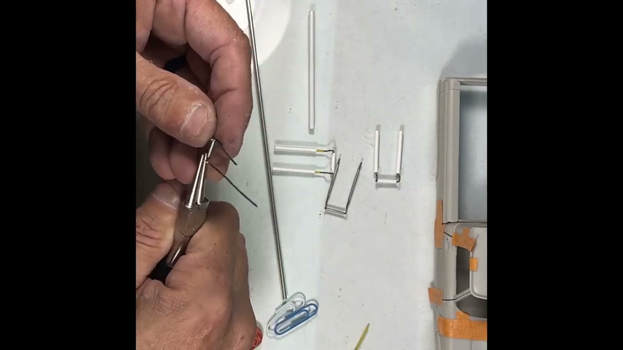 Making door hinges for a model kit.