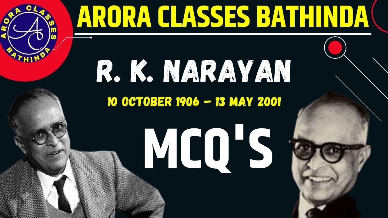 MASTER CADRE ENGLISH | MCQ'S ON R.K.NARAYAN | DAY-2 | LIVE 7:15 PM | INDIAN ENGLISH WRITER