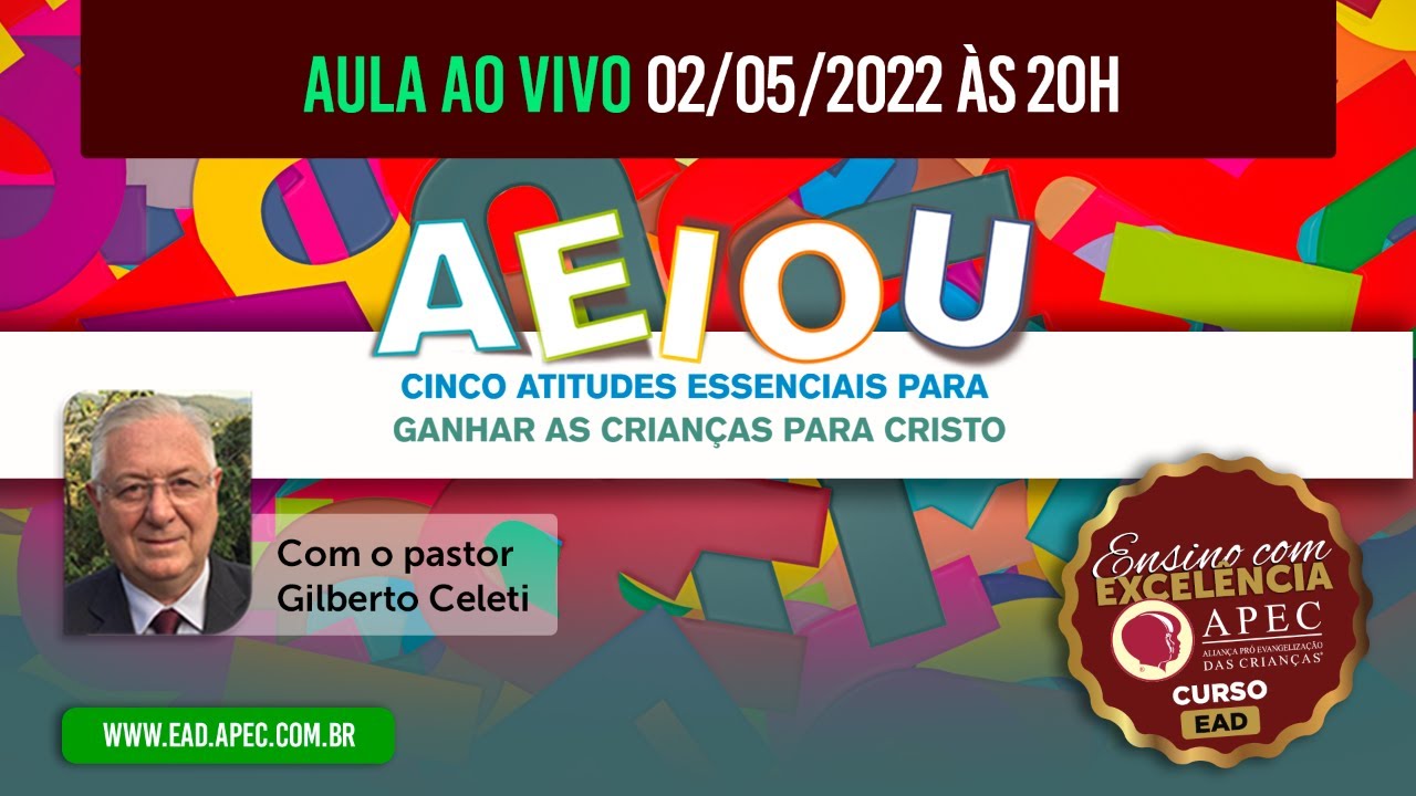 Aula ao vivo: AEIOU do Ministério Infantil | Gratuito |