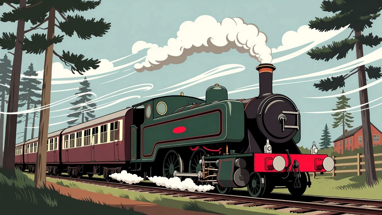 Steam Train Through Windy Woods • Vintage Railway Sounds for Focus & Relaxation