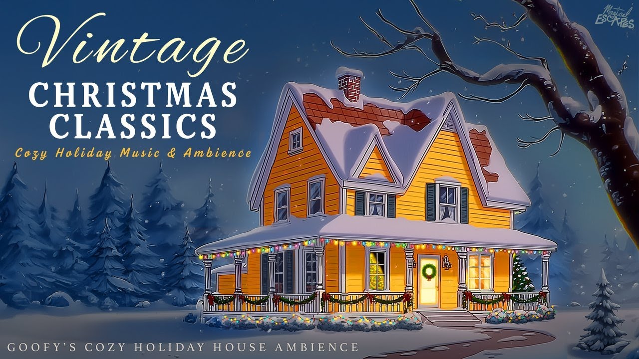 Vintage 1940&rsquo;s Christmas Oldies Playing in Another Room | Goofy's Cozy House 🎄📺