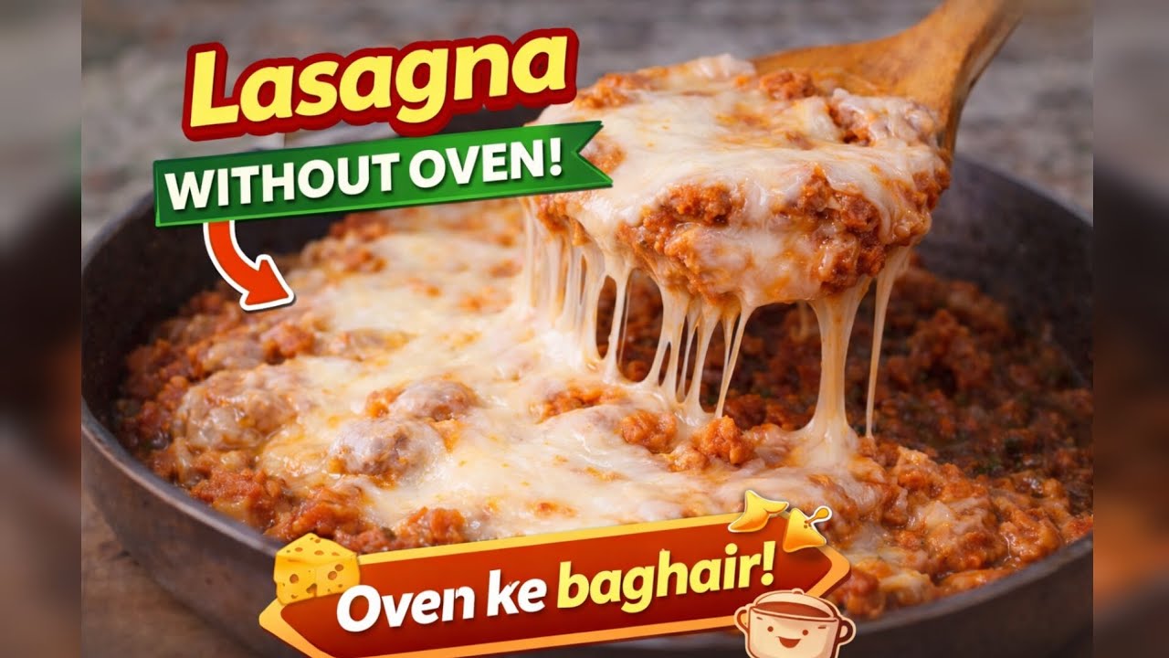 Cheesy Lasagna Without Oven | Pan Mein Lasagna Recipe 
