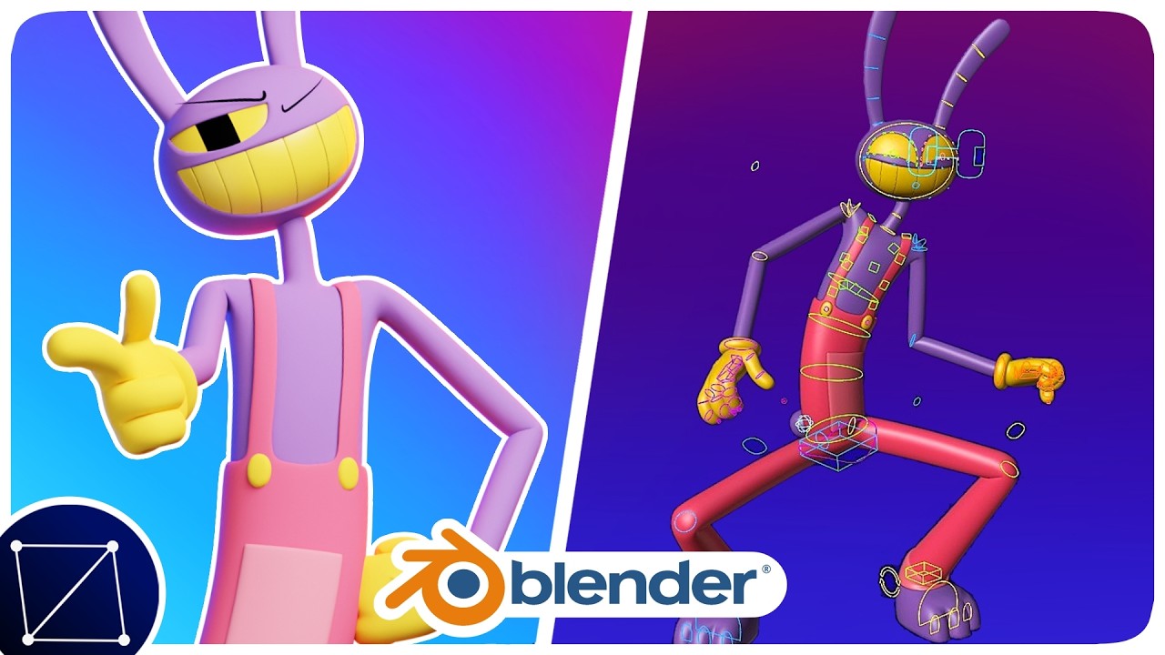 JAX Rig SHOWCASE [Blender 2.91/4.4] The Amazing Digital Circus 3D Model
