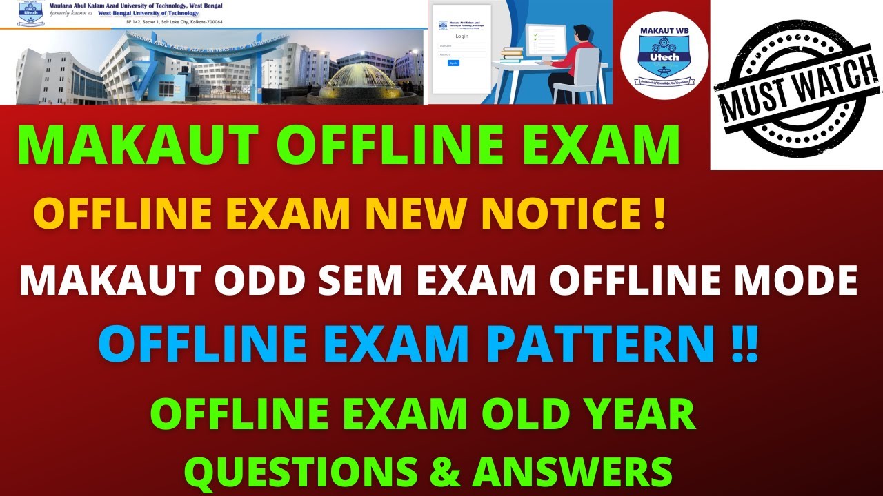 Makaut Odd Sem Offline Exam Notice | Offline Exam Pattern | Makaut Old Year Offline Exam Questions