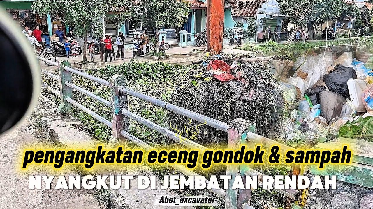 ❗️pengankatan eceng gondok - samaph yang nyangkut di jembatan rendah Terulang lagi - lagi