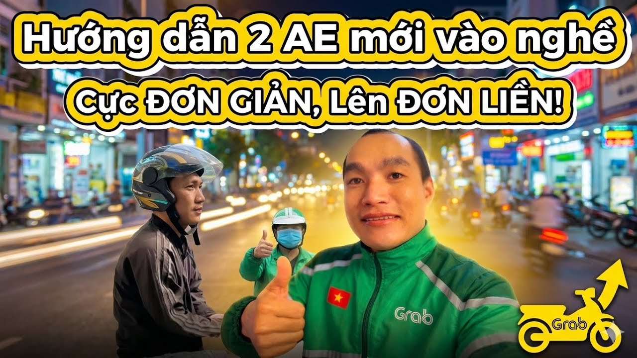 Hướng dẫn 2 anh em tài xế Grab mới vào nghề còn nhiều điều bỡ ngỡ || LINH VLOG KINH NGHIỆM CHAY GRAB