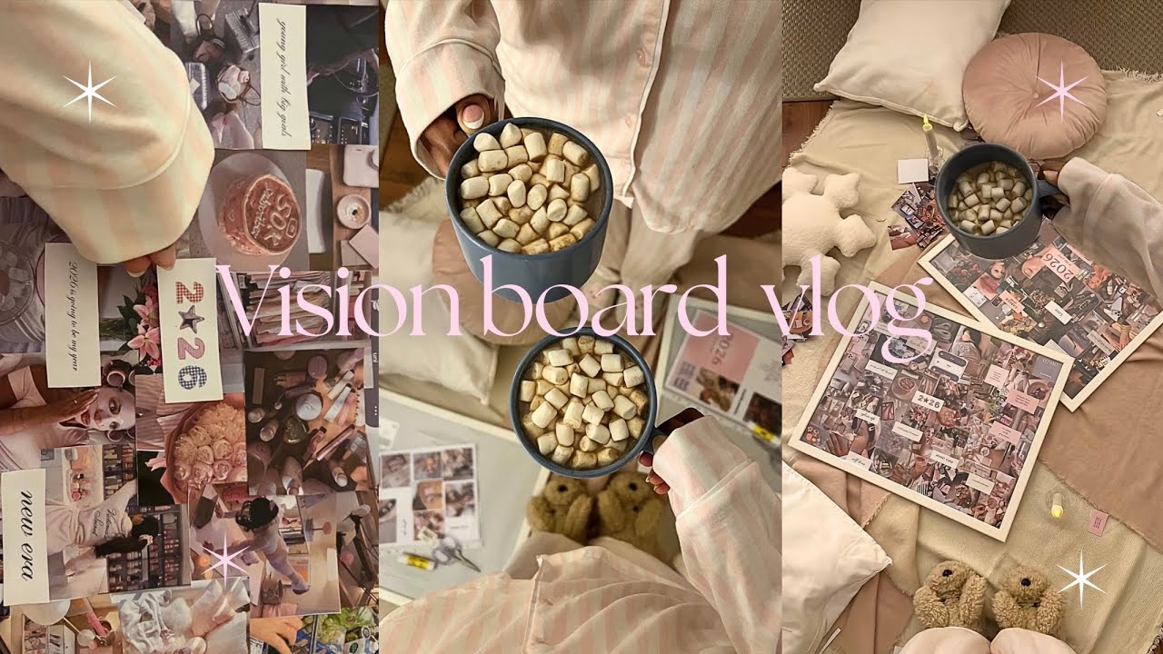 Vision board vlog✨: 🩰girls night، لوحة الأهداف، يوم مع اختي💌