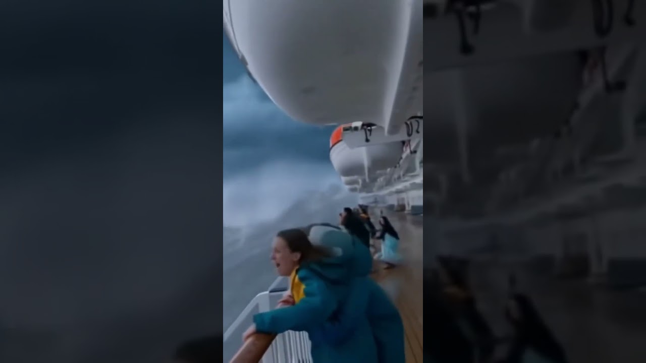 [North Sea]: Massive Cruise Ship Battles Rough Sea & Violent Storm
