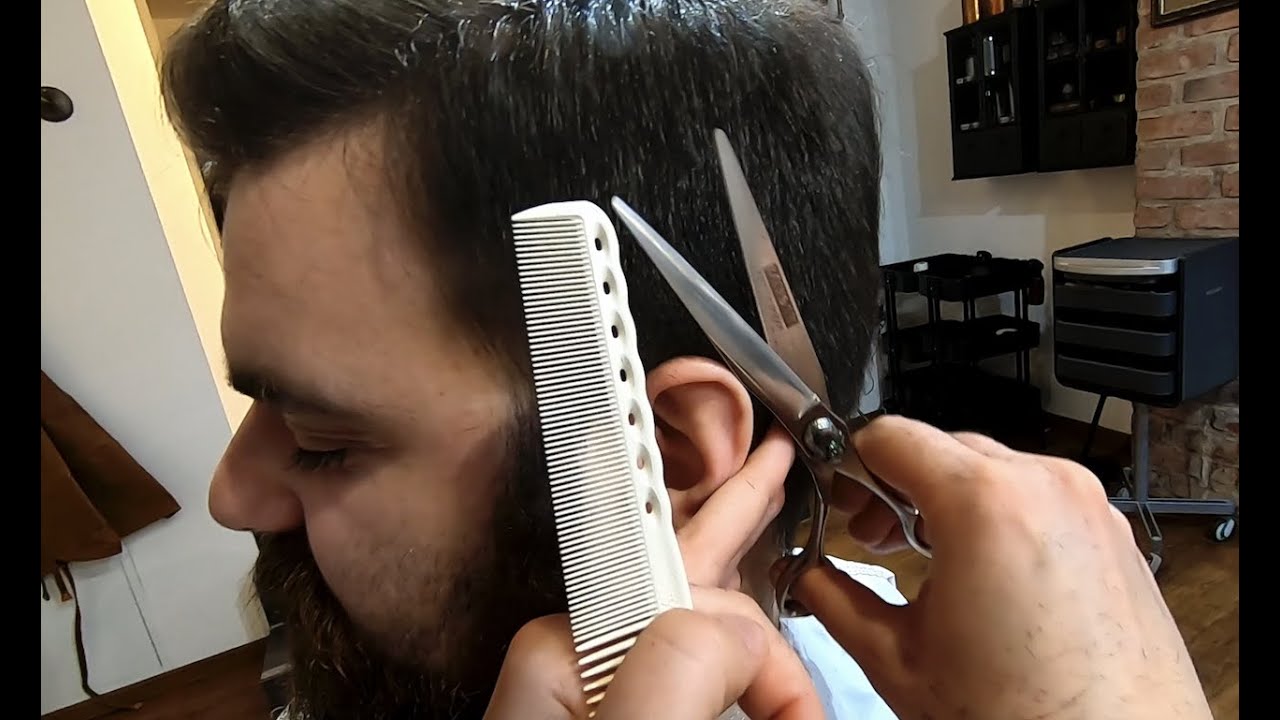 Relaxing ASMR Haircut. Scissor Haircut With Shampoo. No Talking, No Hairdryer, No Clippers.