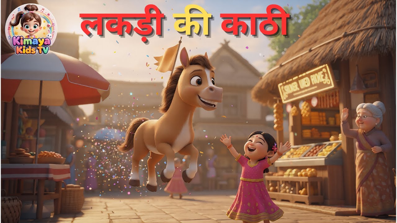 👉 लकड़ी की काठी | नई हिंदी नर्सरी राइम | Hindi Kids Rhyme | 3D Cartoon for Kids