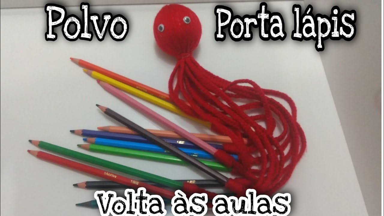 📚volta às aulas: Polvo 🐙 porta lápis de cor