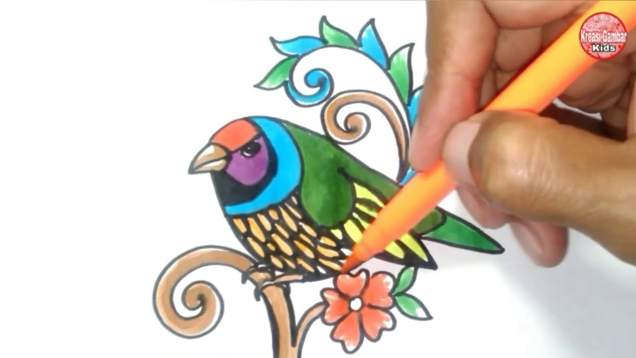 Menggambar Ragam Hias Flora Dan Fauna Burung Emprit