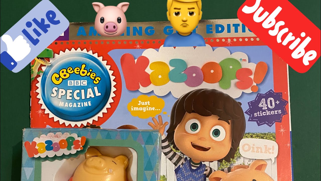 CBEEBIES SPECIAL MAGAZINE (KAZOOPS!) JIMMY JONES and MONTY figures SET 🐷 🙍🏻‍♂️