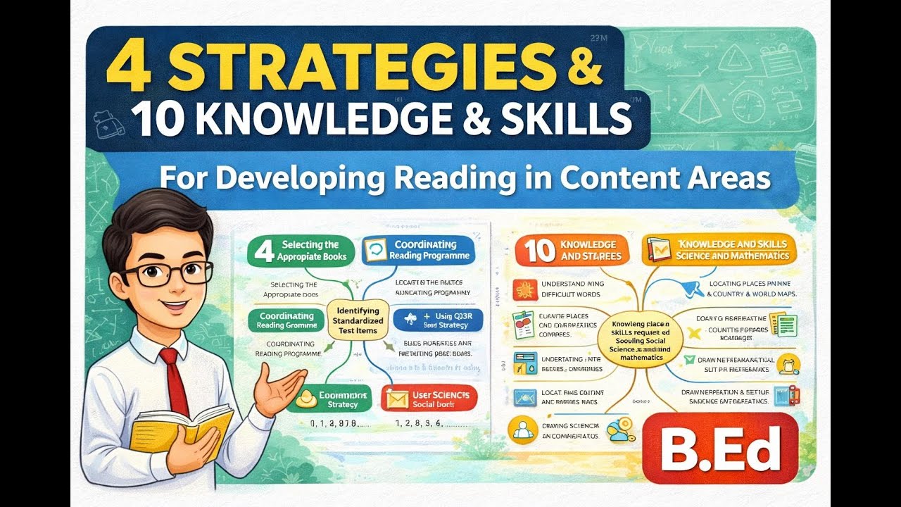 “Strategies for Developing Reading in Content Areas | 4 Strategies + 10 Knowledge & Skills | B.Ed”