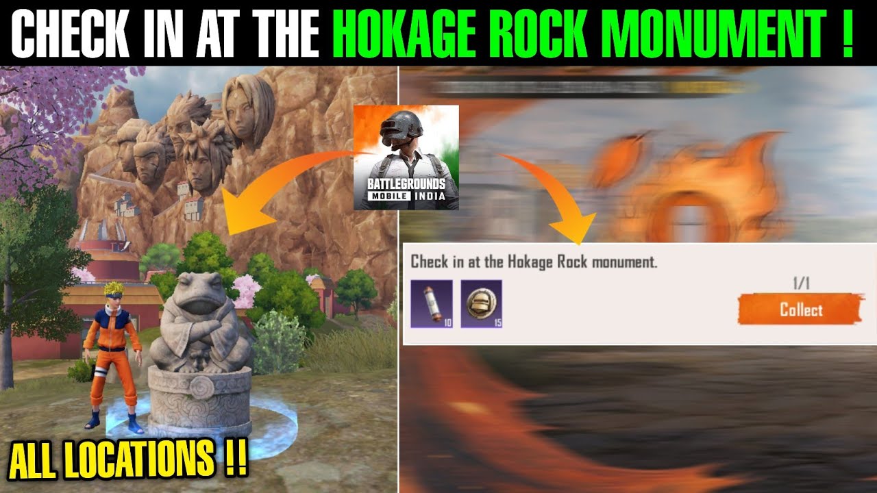 Bgmi Check in at the Hokage Rock Monument Mission Complete Kaise kre | Ninja Institute Mission 