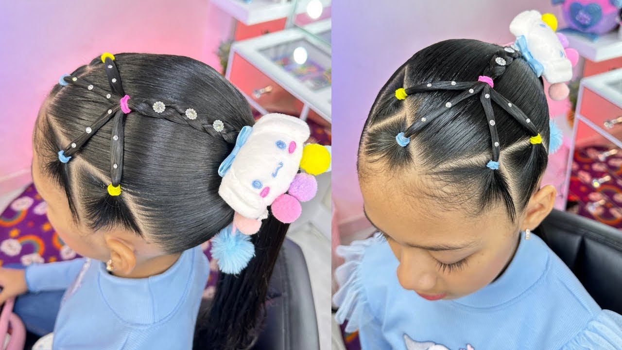 Peinado con coleta alta 👧